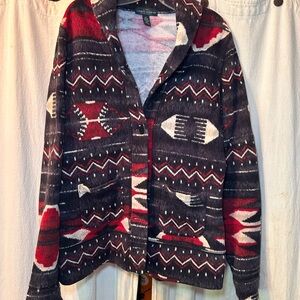 Ralph Lauren Navajo southwest shawl collar  Cotton Blend Cardigan Sweater